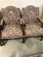 Pair: pretty upholstered arm chairs