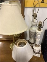 Three electric table lamps, more