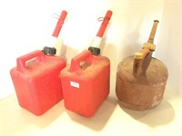 Group of 3 One Gallon Gas Cans