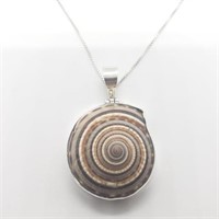 Sterling Silver Natural Snail Shell Pendant SJC