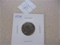 1934 Buffalo nickel