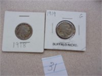 1919-1918 Buffalo nickels sells 2x the bid