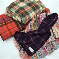 Bag of Plaid & Wool w/ Scarf & Rugs