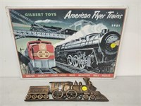 American Flyers Trains Tin Sign & Metal Train Sign