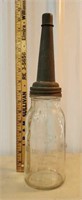 Glass oil bottle moore and Kling co Boston Mass