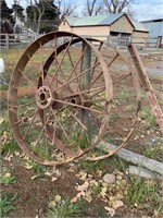 LARGE PAIR OF STEEL WAGON WHEELS