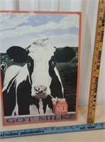 Got milk cow sign - embossed