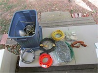 Plastic 18gal Tote w/ Misc wiring & equipment