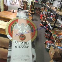 Bacardi Silver tin sign, 17 x 35.5