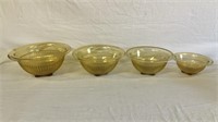 4pc Federal Glass Nesting Bowl Set