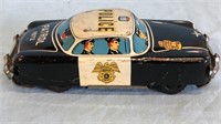 1972 Police Car Patrol Tin Friction Toy