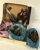 Large Lot Feathers & Leather Crafting Items