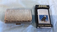 NEW Zippo Falling Eagle Lighter & Cig Case
