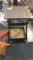 Metal table with wood top