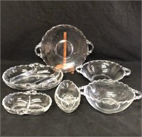 6pc Century Pattern Glass Lot Cake Plate