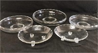 5pc Century Pattern Glass Console Bowls Set