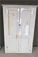 Antique Old White Paint Cupboard
