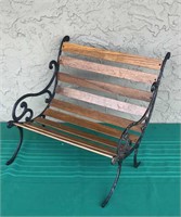 Cast Iron End Wooden Childs Bench