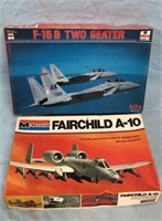 2 NOS Fairchild A-10, F-15B Fighter Jet Models