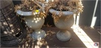Planters off white urns, qty 2