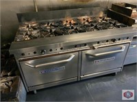 Bakers Pride 10 burner stove with double oven.