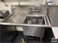 Sink stainless, deep tub with left drainboard,