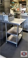 Work table with 3 shelves stainless 30x24, height