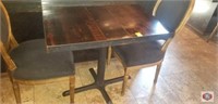 table with metal post, wood top, 36x24 " qty 4 x$