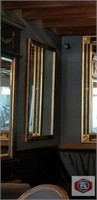 Framed mirror black and gold frame 41x27" approx.