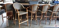 Stool. Braided seat and back (brown and beige),