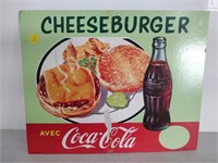 Cardboard Coke Cheeseburger Sign