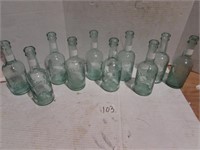 10 glass bottles