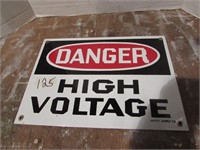 high voltage steel sign
