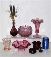 Mainly Pink to Purple Vintage Glass Decor