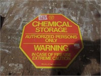 tin chemical storage sign