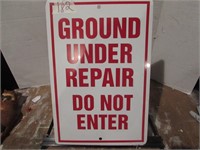 underground repair, do not enter sign