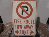 fire route sign-heavy steel