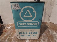 blue club motor oil can