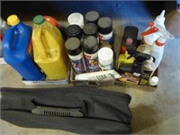 3 boxes &1 bag: automotive cleaning items & fluids