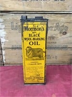 Morrison's Black Wool-Marking 1 Gallon Oil Tin