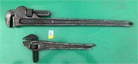 ONE LARGE RIGID PIPE WRENCH + SMALLER RIGID WRENCH