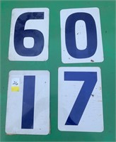 DOUBLE SIDED NUMBER SIGNS