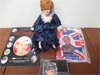 Princess Diana Doll, Books and Flag