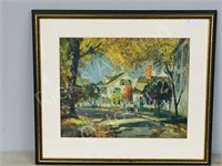 framed print, A. Cirino, Fall Street Scene