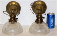 Pair of Matching Brass Sconce Lights