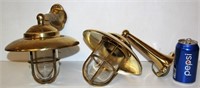 Pair of Nautical Looking Brass Sconce Lights