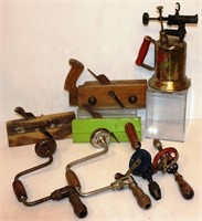 Vintage Tools - Wood Planes, Drills, Blow Torch