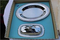 Silver Plate Butter Dish And Bread Platter