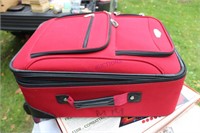 Red Travel Bag & Books