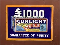 Enamel Sunlight Soap Guarantee of Purity Sign
